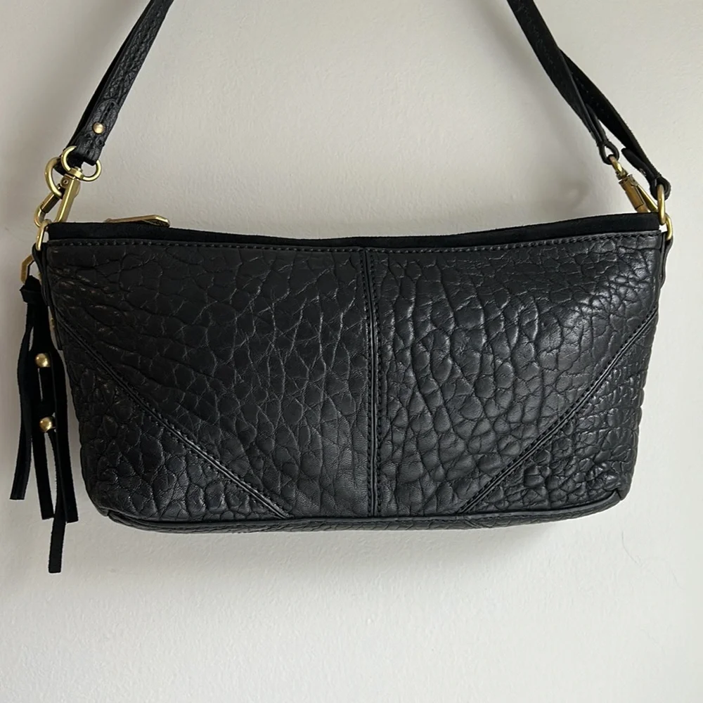 Ella Moss Leather Shoulder Crossbody Bag in Black